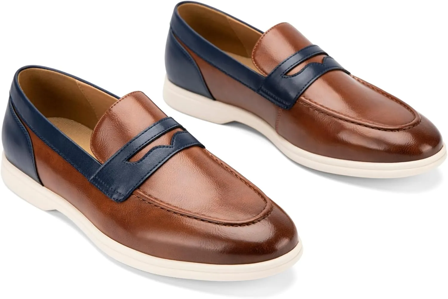 Meijiana Men's Genuine Leather Loafers Slip-On Moccasins Suede Dress Shoes, Lightweight and Breathable with Rubber Sole Stylish Mens Loafers