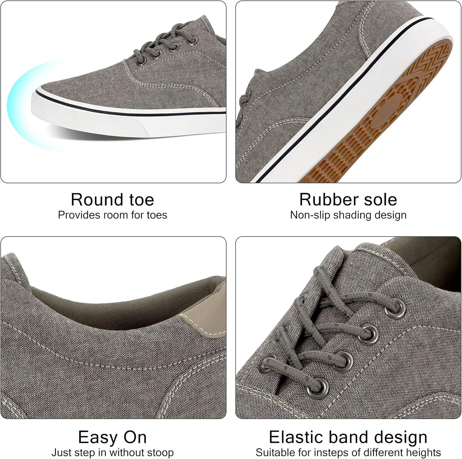 Men's Black Classic Low Top Shoes Canvas Fashion Sneaker with Soft Insole Causal Dress Shoes for Men Comfortable Walking Shoes