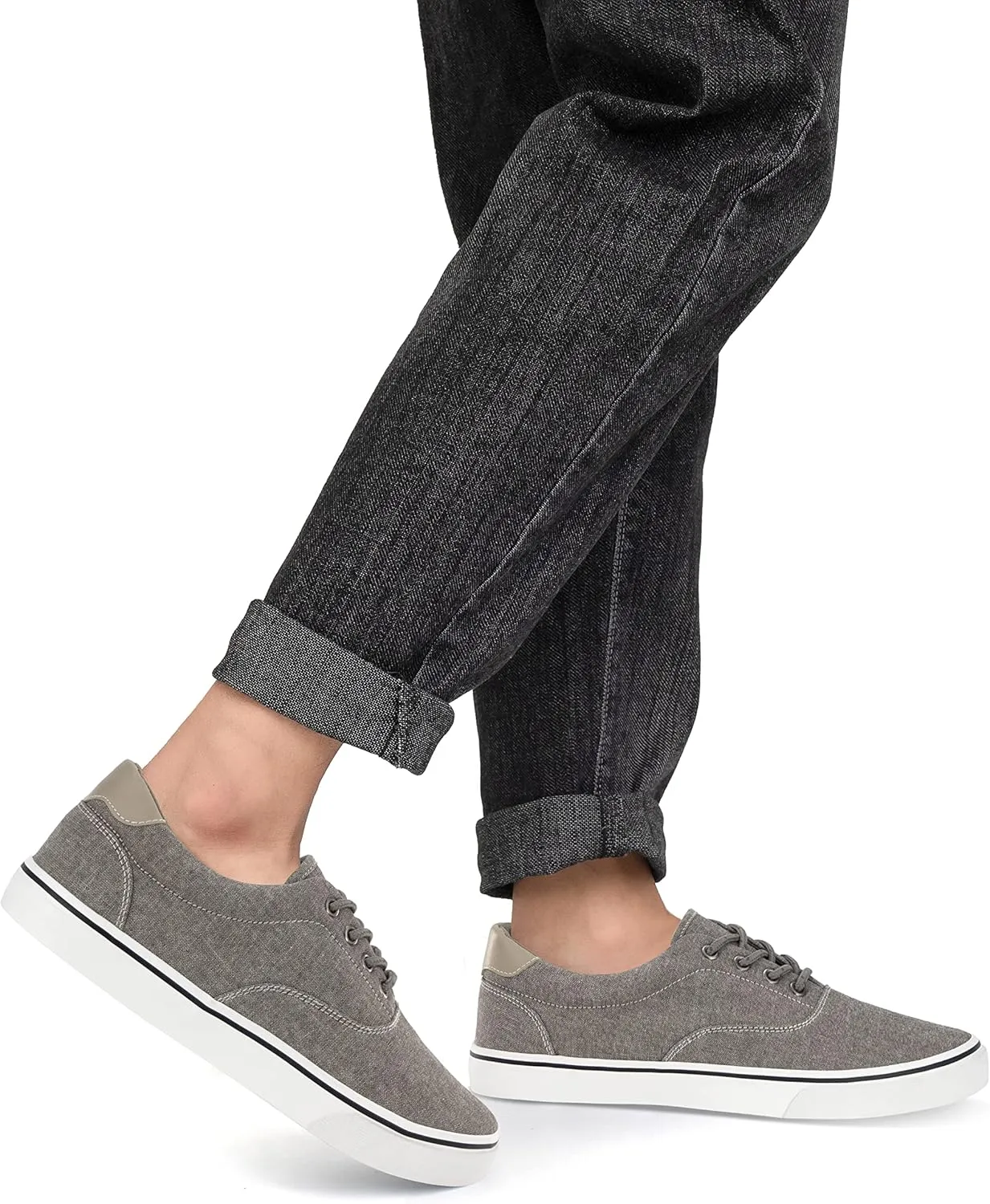 Men's Black Classic Low Top Shoes Canvas Fashion Sneaker with Soft Insole Causal Dress Shoes for Men Comfortable Walking Shoes