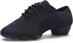 Men's Latin Dance Shoes Adult Men Women Low Heel Teacher Shoe Latin Dancing Body Shape Training Cha-Cha Dance Shoes Breath Sneakers