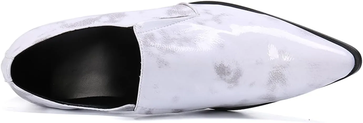 Men's Leather Shoes, Simple Casual Pointed Toe Men's Dress Shoes, Wedding Party Banquet Nightclub Stage Host Barber Uniform Office Work Shoes