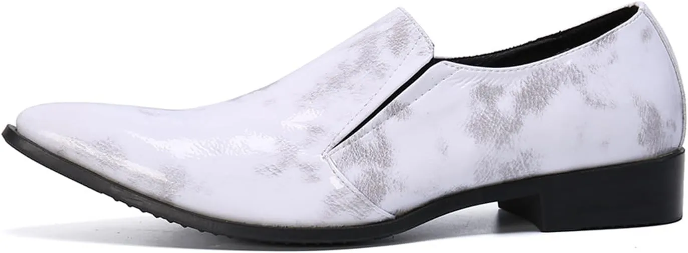 Men's Leather Shoes, Simple Casual Pointed Toe Men's Dress Shoes, Wedding Party Banquet Nightclub Stage Host Barber Uniform Office Work Shoes