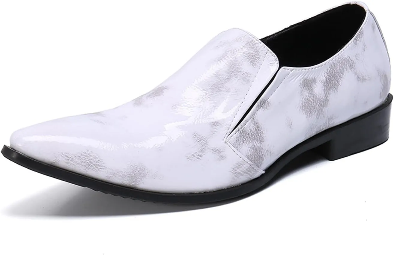 Men's Leather Shoes, Simple Casual Pointed Toe Men's Dress Shoes, Wedding Party Banquet Nightclub Stage Host Barber Uniform Office Work Shoes