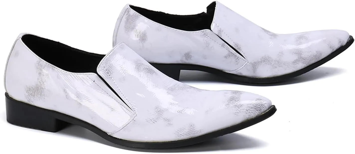 Men's Leather Shoes, Simple Casual Pointed Toe Men's Dress Shoes, Wedding Party Banquet Nightclub Stage Host Barber Uniform Office Work Shoes