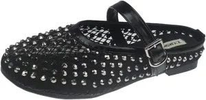 Mesh Flats for Women Sparkling Rhinestone Ballet Flats Breathable Hollow Sandals Slip on Mary Jane Flat Summer Slides 2025