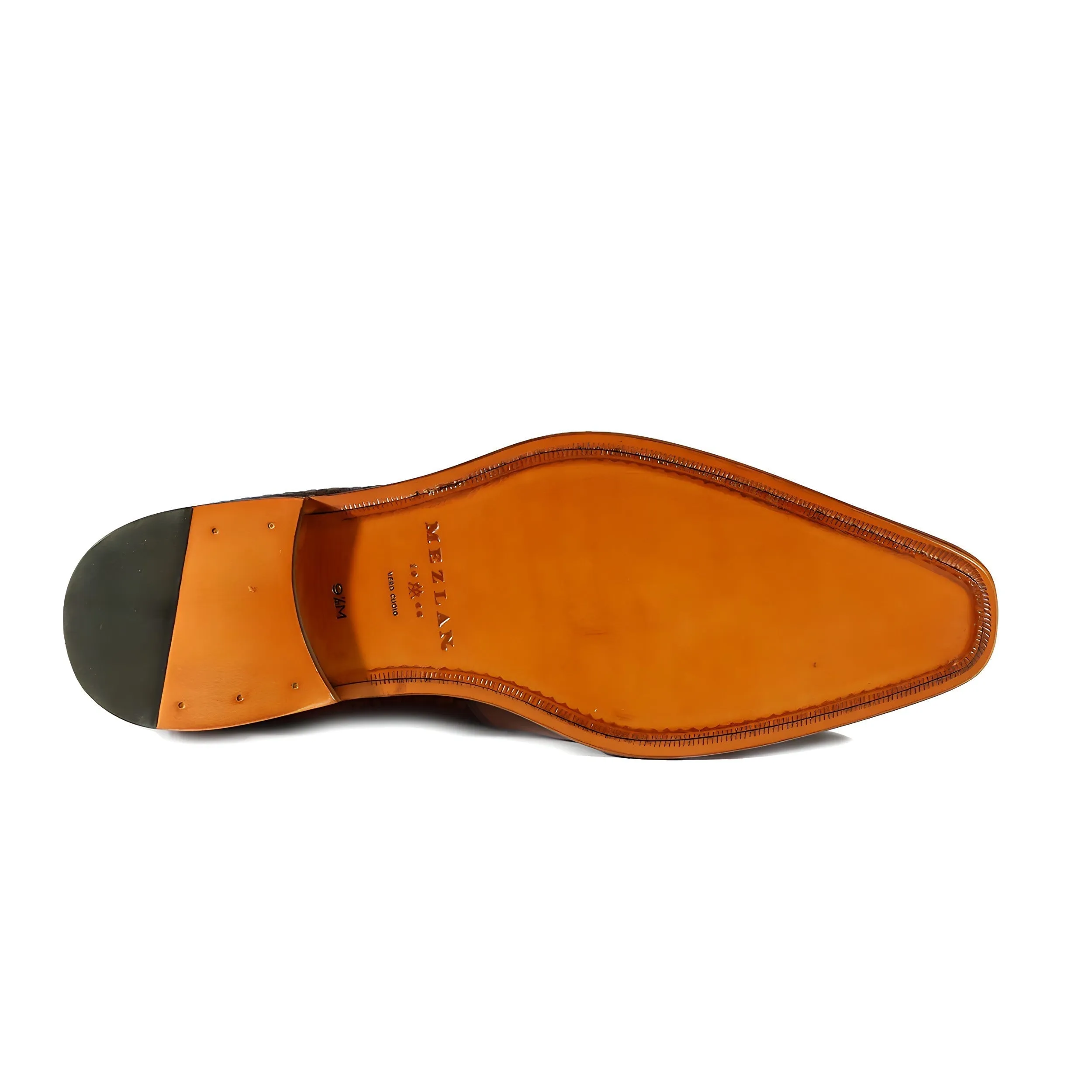 Mezlan 9916 Men's Shoes Cognac Woven / Calf-Skin Leather Opanka Derby (MZS3473)
