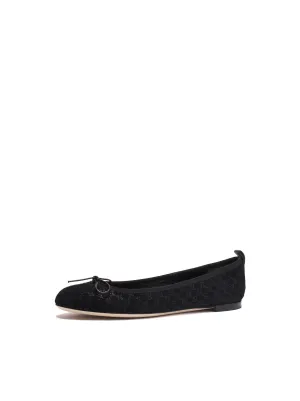 Microguccissima Suede Ballet Flat - Black