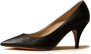 miss left Women Classic Closed Pointed Toe Pumps Slip On Solid Low Cone Heels Versatile Dressy Office Party Date Shoes Size 4-16 US