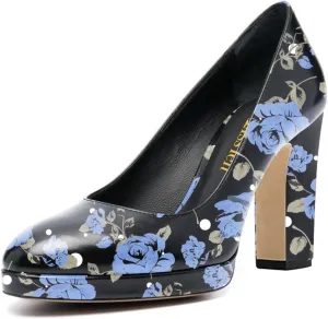 miss left Women Platform Closed Almond Toe Pumps Classic Slip On Block Chunky High Heels Versatile Formal Business Party Shoes Size 4-16 US