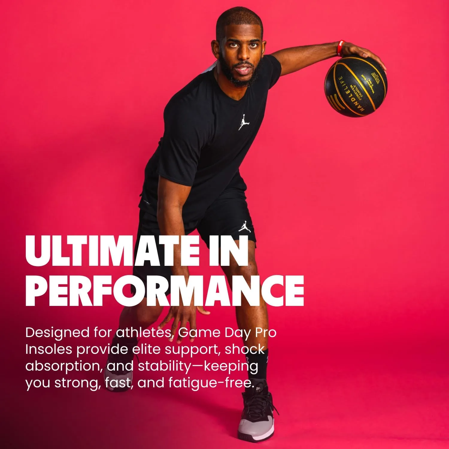 MOVE Game Day Pro- Ultimate Performance Sports Insoles for Basketball, Volleyball, Football, Tennis, Athletics, Baseball, Running, and Active Lifestyle. Extra Shock Absorption (M 8-8.5/WM 9.5-10)