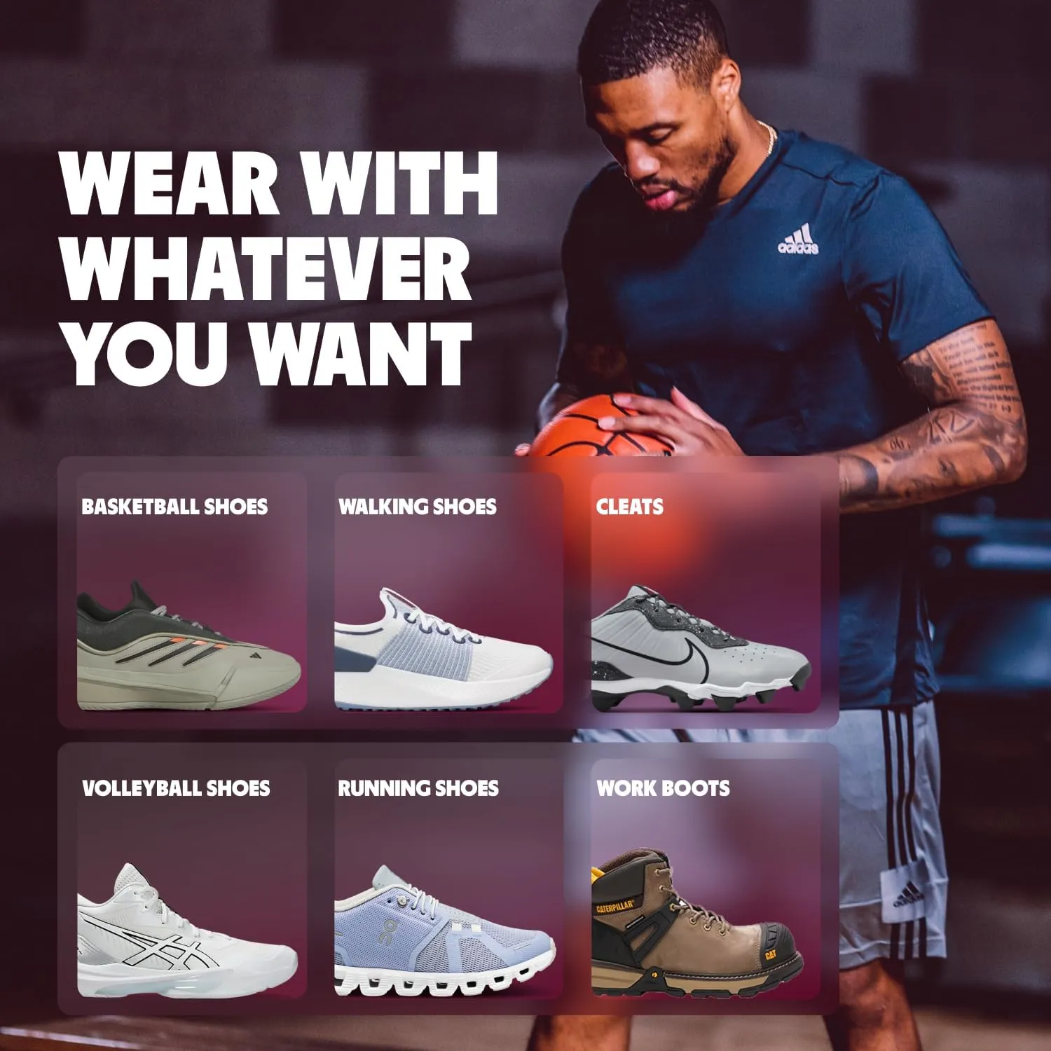 MOVE Game Day Pro- Ultimate Performance Sports Insoles for Basketball, Volleyball, Football, Tennis, Athletics, Baseball, Running, and Active Lifestyle. Extra Shock Absorption (M 8-8.5/WM 9.5-10)