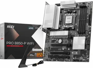 MSI PRO B850-P WiFi Motherboard, ATX - Supports AMD Ryzen 9000/8000 / 7000 Processors, AM5 - DDR5 Memory Boost (8200  MT/s OC), PCIe 5.0 x16 & 4.0 x16, M.2 Gen5, Wi-Fi 7, 5G LAN
