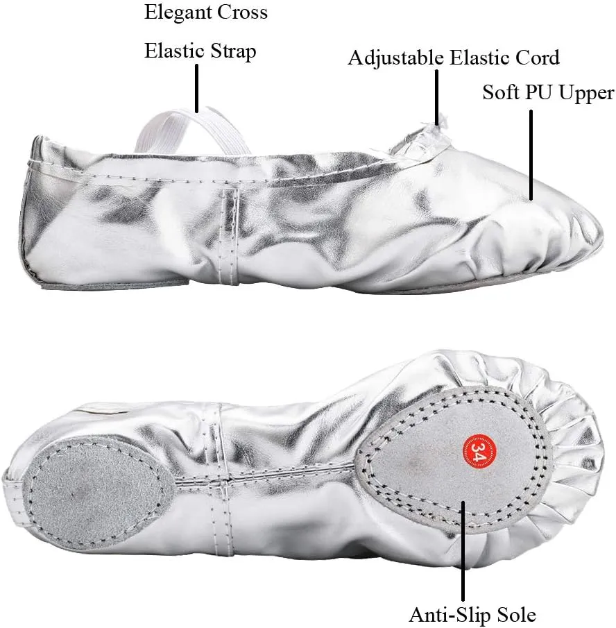 MSMAX Adult Lyrical Ballet Dance Shoes Women Yoga Flat Costume Slippers for Men