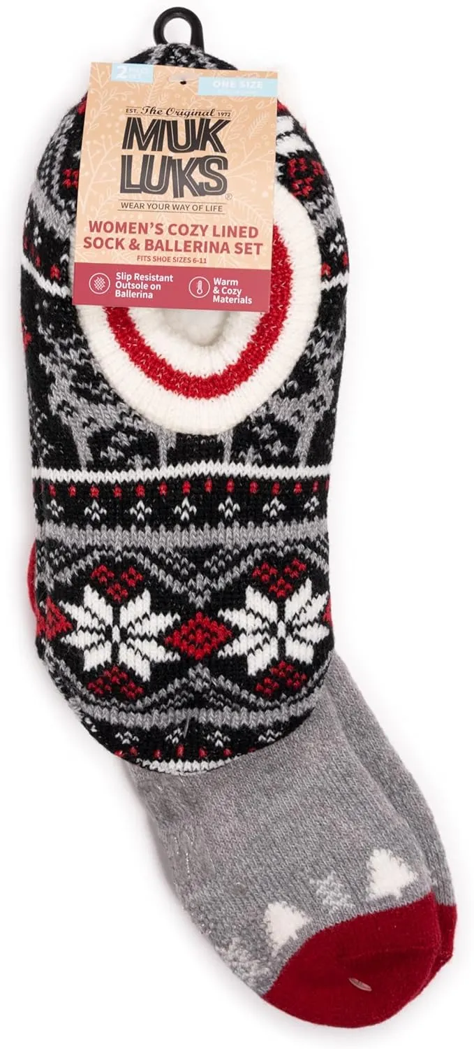 MUK LUKS Sock Women's Ballerina Set Fall