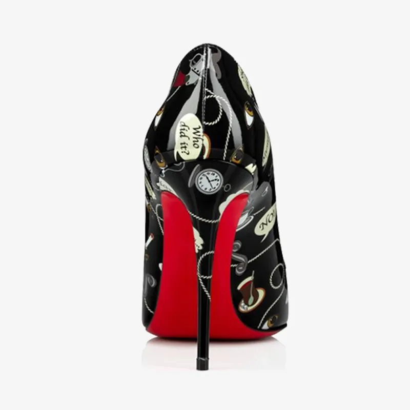 Multicolored Print Patent Leather Pump