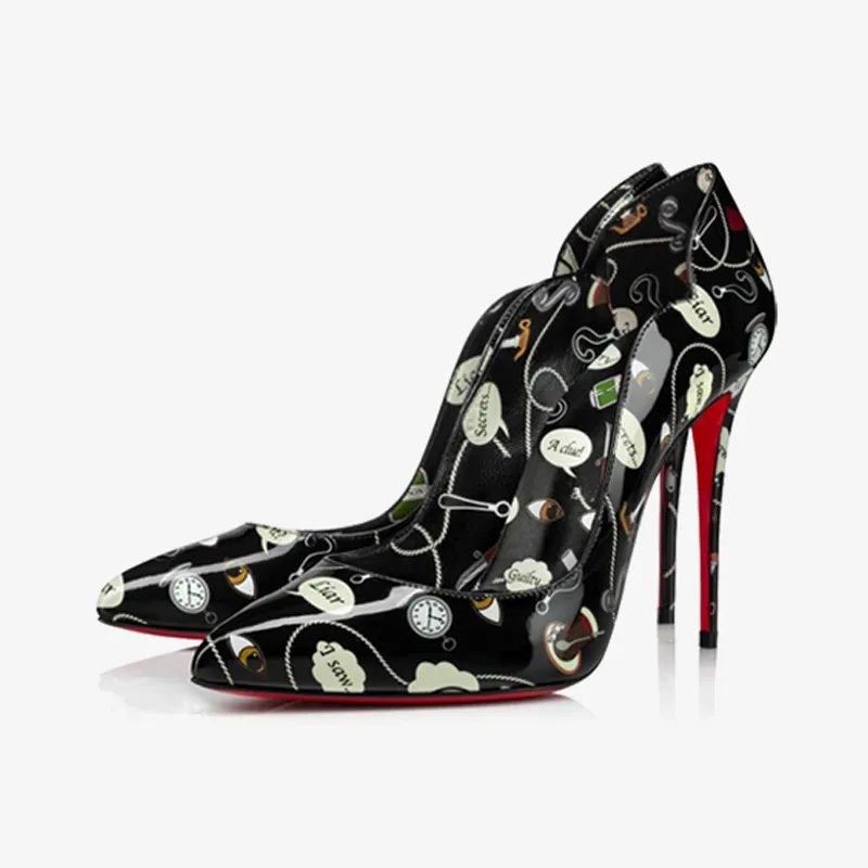 Multicolored Print Patent Leather Pump