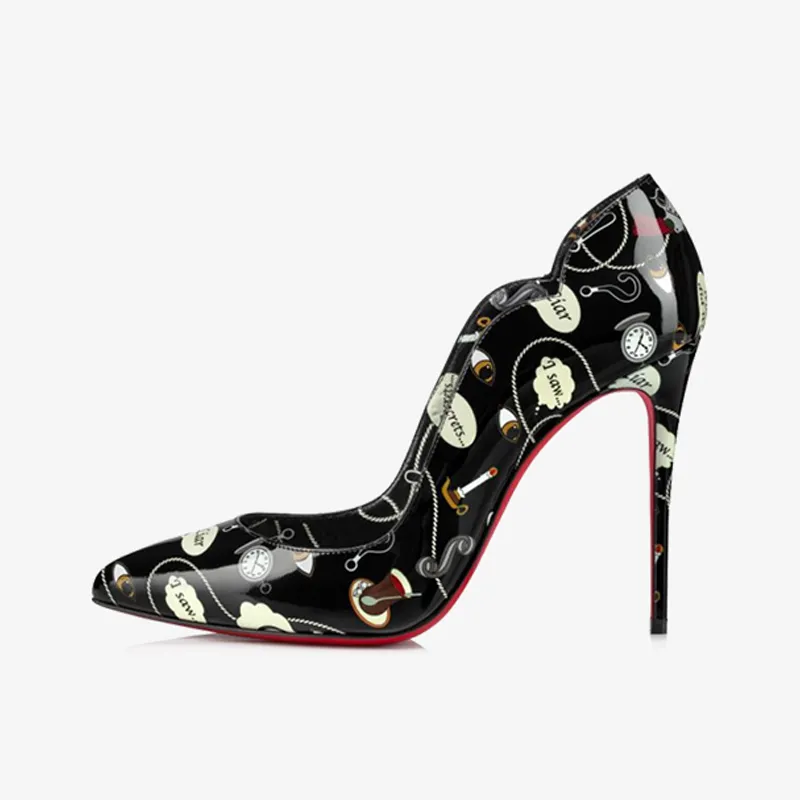 Multicolored Print Patent Leather Pump