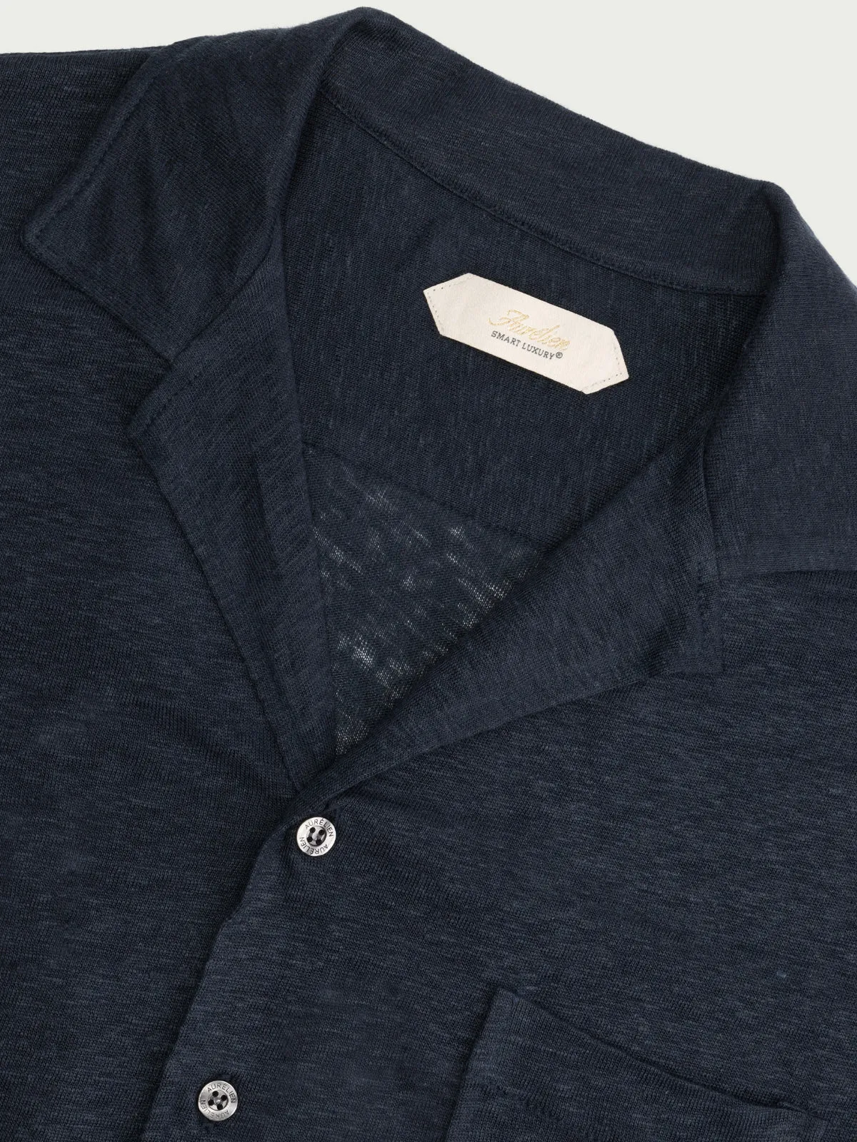 Navy Linen Resort Shirt