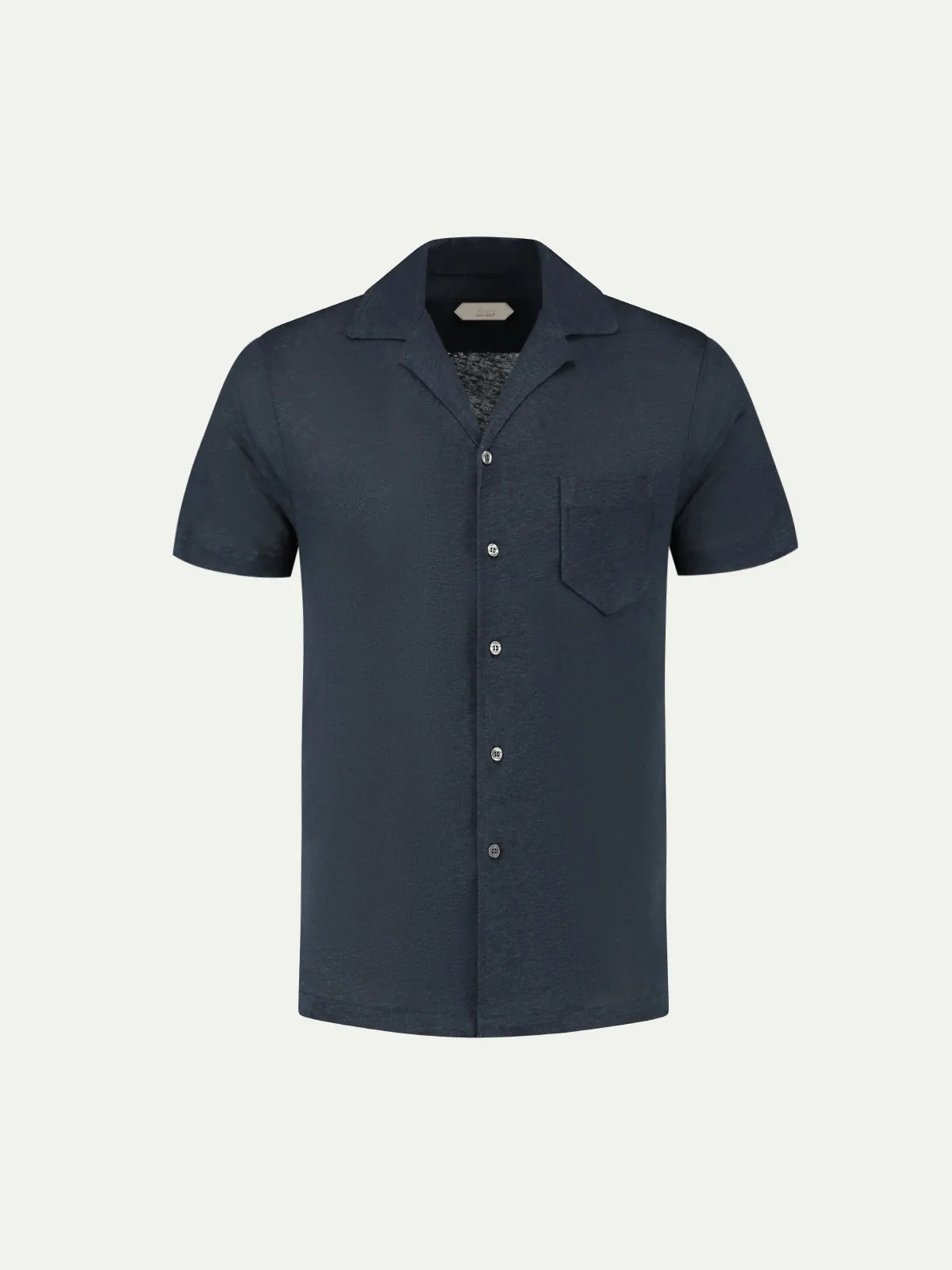 Navy Linen Resort Shirt