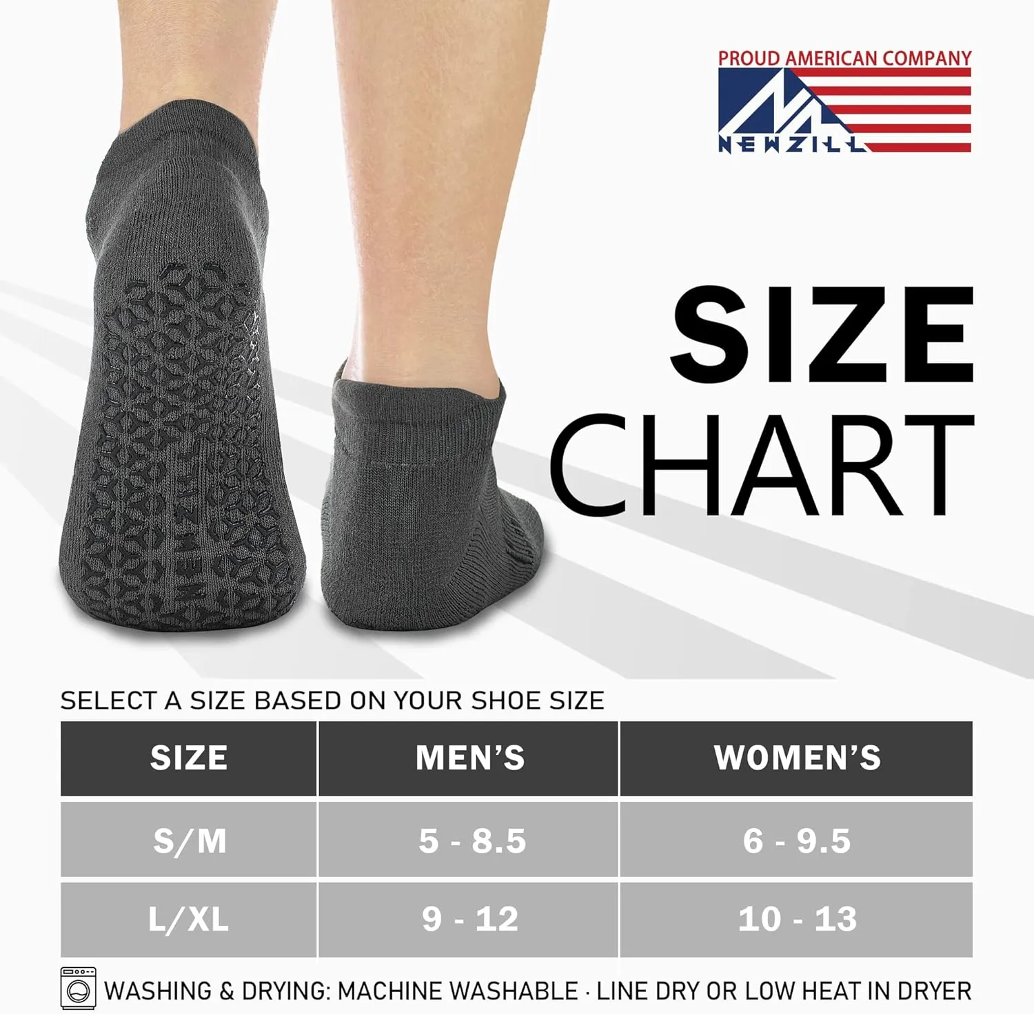 NEWZILL 3 Pairs Non Slip Yoga Socks With Grips for Women & Men, Unisex Anti Skid Socks for Pilates Barre Workouts Hospital
