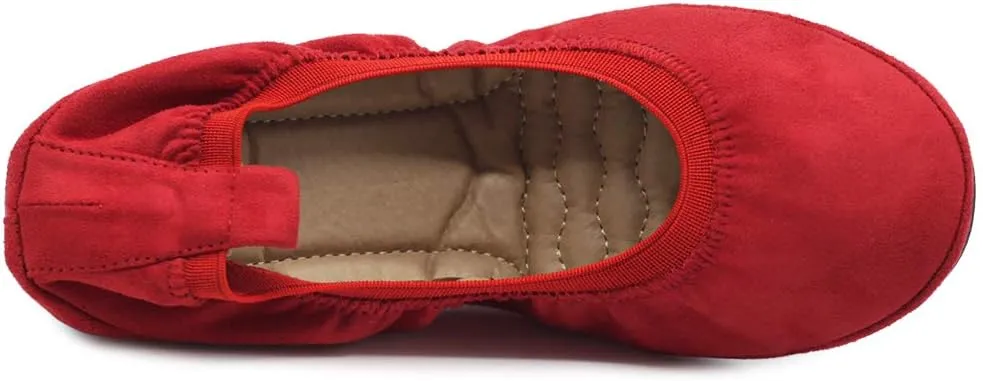 Ollio Women's Shoes Faux Suede Comfort Ballet Flat