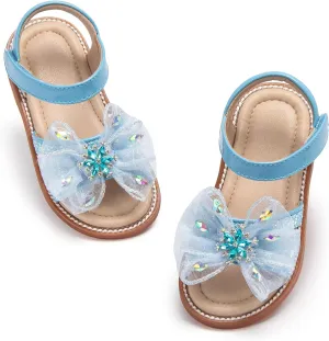 Otter MOMO Girls Open Toe Princess Flat Sandals with Comfort Sole Summer Sandals