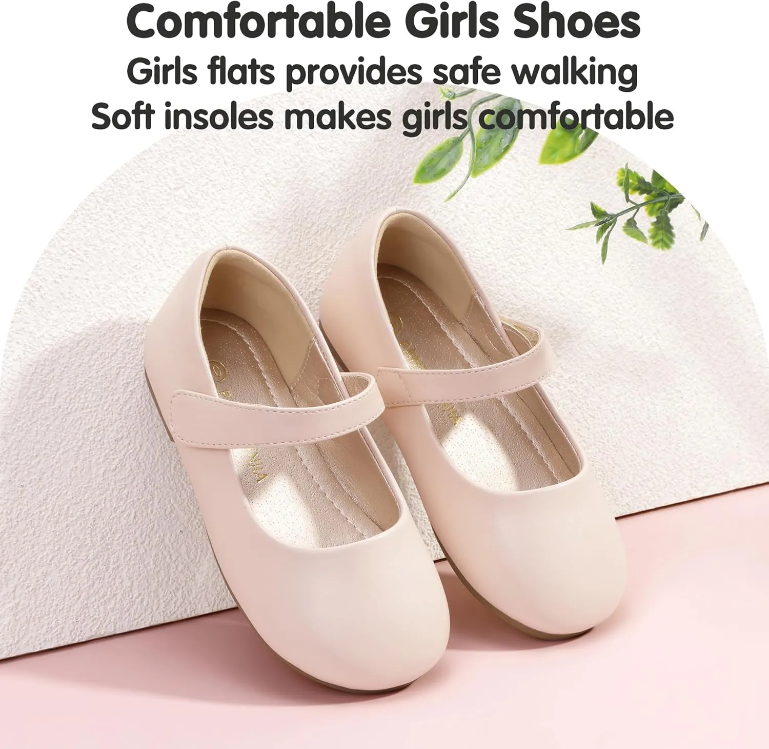 PANDANINJIA Girls Dress Shoes Toddler Flower Girl Kids Mary Jane Shoes Ballet Flats School Wedding Party Church Girls Shoes