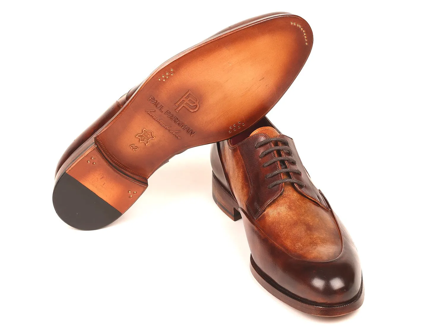 Paul Parkman Men's Dual Tone, Brown Derby Shoes
