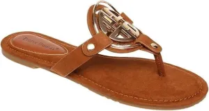 Pierre Dumas Women's Colored Flat Sandals Tan Suede Size 8.5