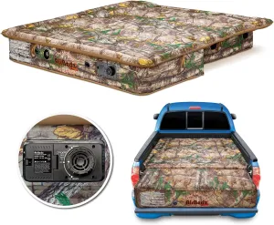 Pittman Outdoors PPI-405 AirBedz CAMO Truck Bed Air Mattress | Mid Size-Short Bed, 5-5.5 Feet in Length | Built-in Rechargeable Battery Air Pump | Includes Tailgate Extension , Camouflage