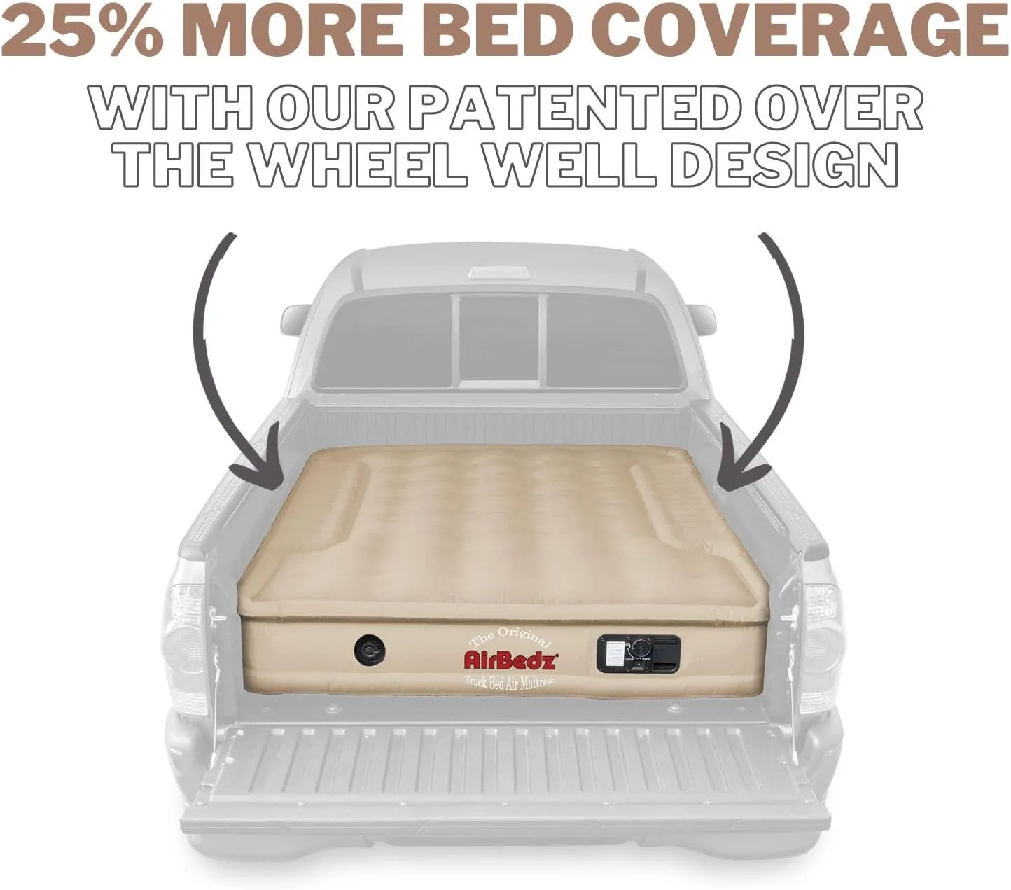 Pittman - Truck Bed Mattress 8ft - Airbedz Full Size Truck Bed Air Mattress 8ft - with Built in Pump & 25% More Coverage for Comfortable Pickup Camping - PPI-501