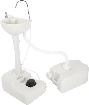 Portable Camping Sink, Removable Hand Washing Station,Outdoor Travel Hygiene Station with 5 Gallon Tank,6.3 Gallon Recovery Tank, Rolling Wheels & Soap Dispenser, for Rv, Gatherings,Boat, Worksite