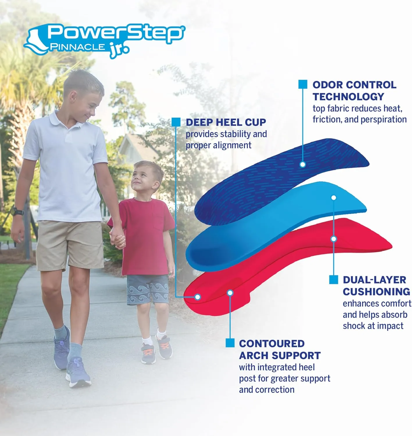 Powerstep boys 5040-03ke-blue-13 M Us Little Kid Insole, Blue, Toddler Size 13 - Youth Size 1 US