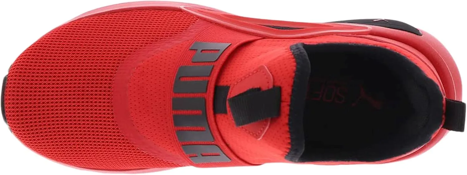 PUMA Unisex-Child Softride Shoes Soft Enzo Evo Slip On Sneaker, for All Time Red Black, 6 US Big Kid