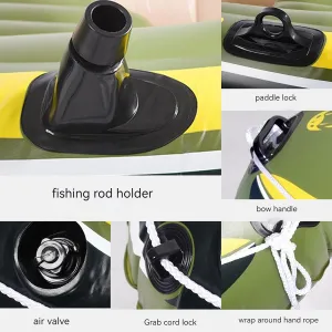 PVC Material Inflatable Fishing Boat for 2 People, 3 People and 4 People, Kayak with Independent Air Chamber, Fine Workmanship, Essential for Fishing Trips(Size:2 People)