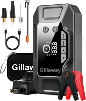 Q11 4000A Car Jump Starter with Air Compressor Combo 150PSI, Portable Car Battery Jump Starter Battery Pack (10L Gas/8.0L Diesel), Charger Jump Starter Tire Inflator LED Light (4000A)
