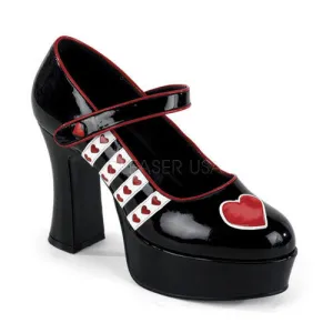 QUEEN-55 - Blk-Wht-Red Pat