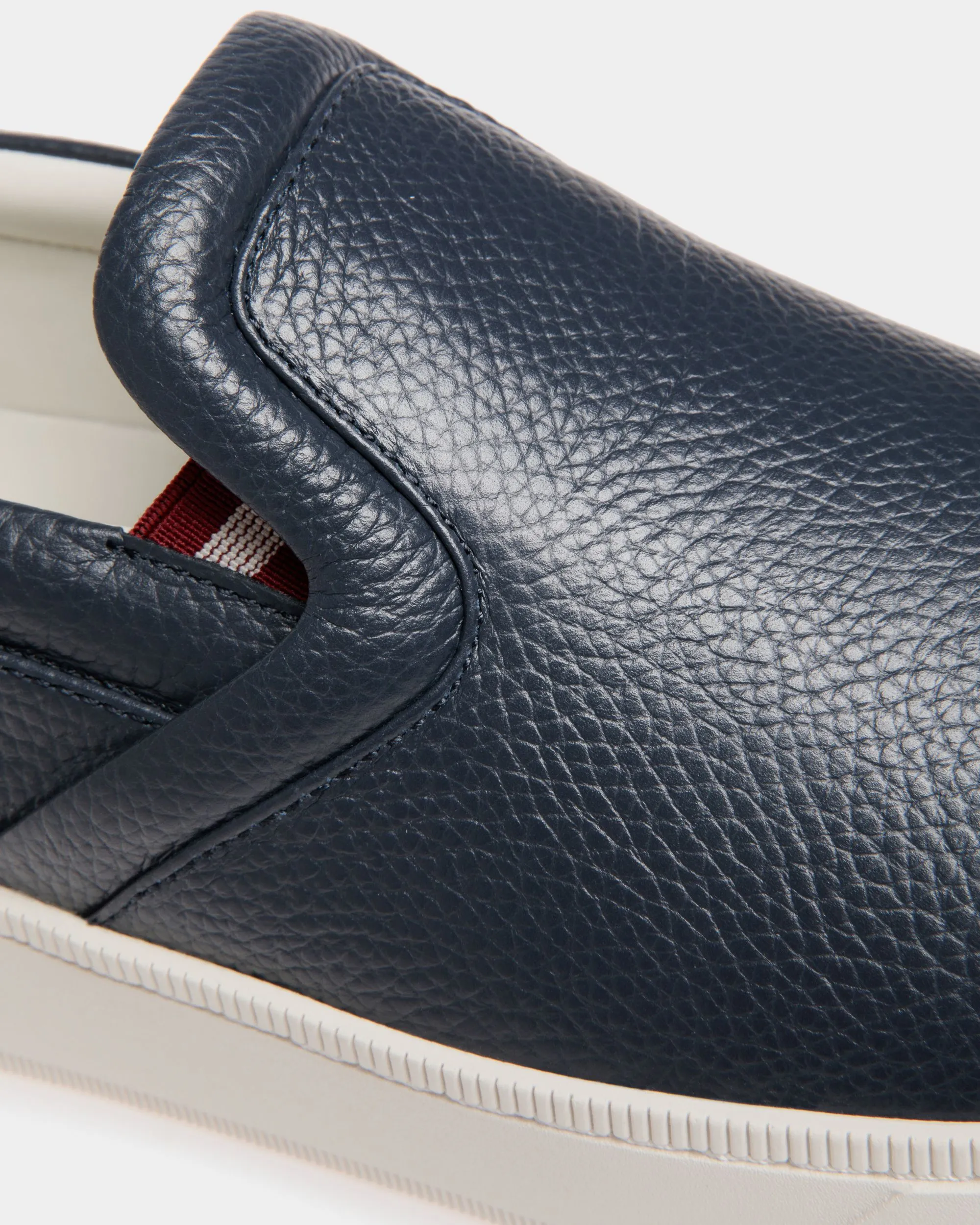 Raise Slip-On Sneaker In Blue Grained Leather