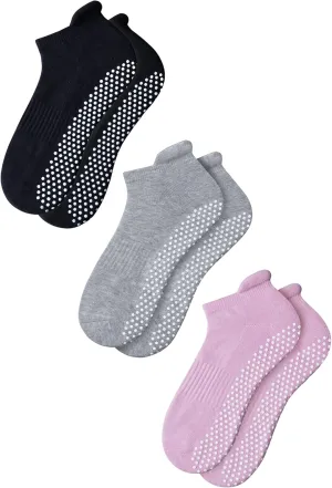 RATIVE Anti Slip Non Skid Barre Yoga Hospital Pilates Socks with Grips for Women Men
