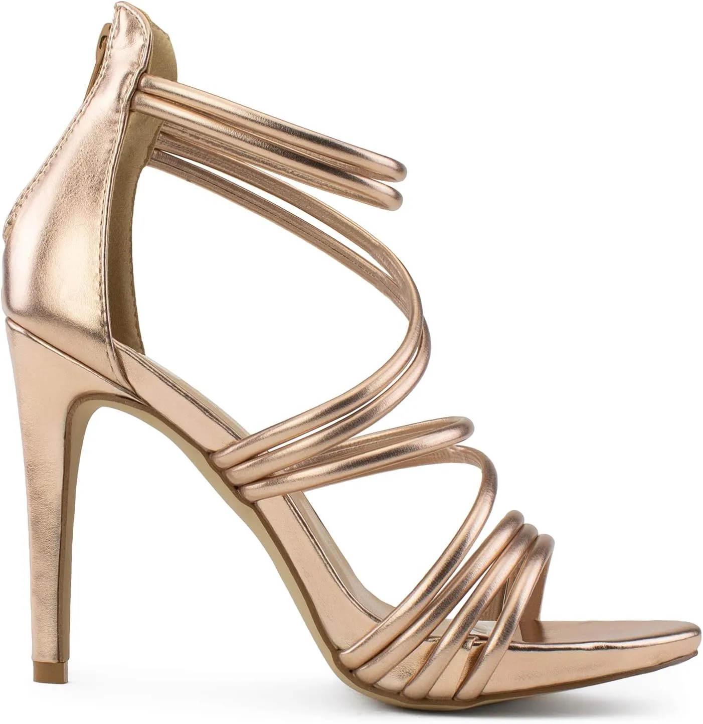 RF ROOM OF FASHION Women's High Stiletto Heel Evening Dress Pump Sandals