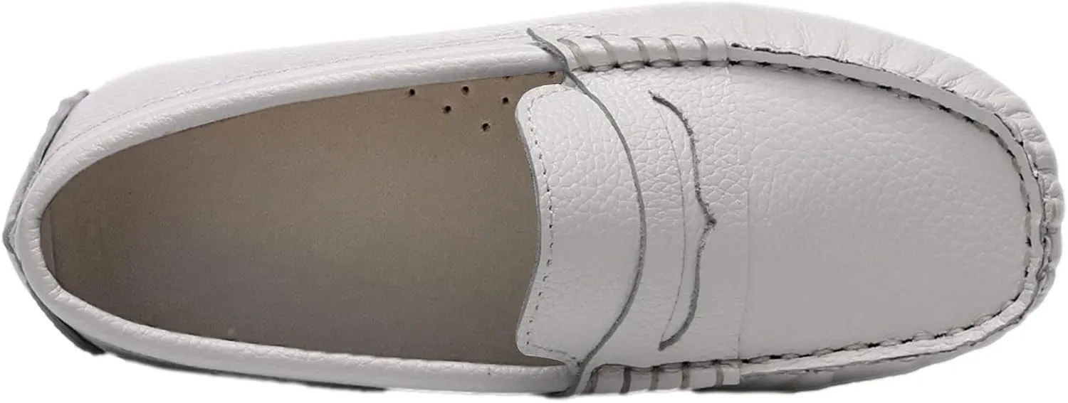 rismart Boys Girls Loafer Flats Slip-On Comfort School Casual Dress Shoes