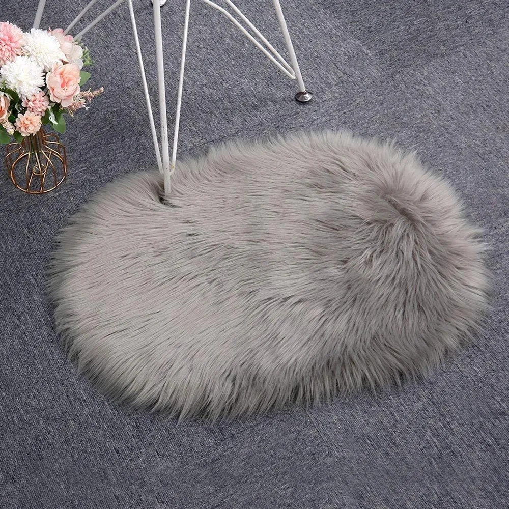 RosieLily Ultra Soft 1.3 x2 Feet Faux Fur Rug, Fluffy Shaggy Area Rug Sheepskin Fur Rug, Grey Fuzzy Rug Machine Washable Shag Rug, Nursery Decor Throw Rugs Carpet for Bedroom, Kids Room, Living Room