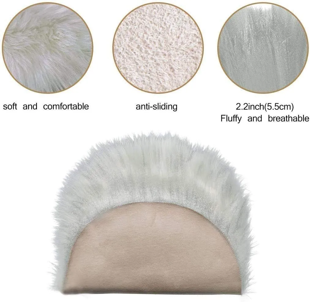 RosieLily Ultra Soft 1.3 x2 Feet Faux Fur Rug, Fluffy Shaggy Area Rug Sheepskin Fur Rug, Grey Fuzzy Rug Machine Washable Shag Rug, Nursery Decor Throw Rugs Carpet for Bedroom, Kids Room, Living Room