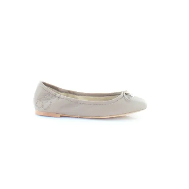 Sam Slip Overnight delivery Referral discount Toe Flexible Stretchy On Ballet Edelman Felicia Truffle Flats Rounded