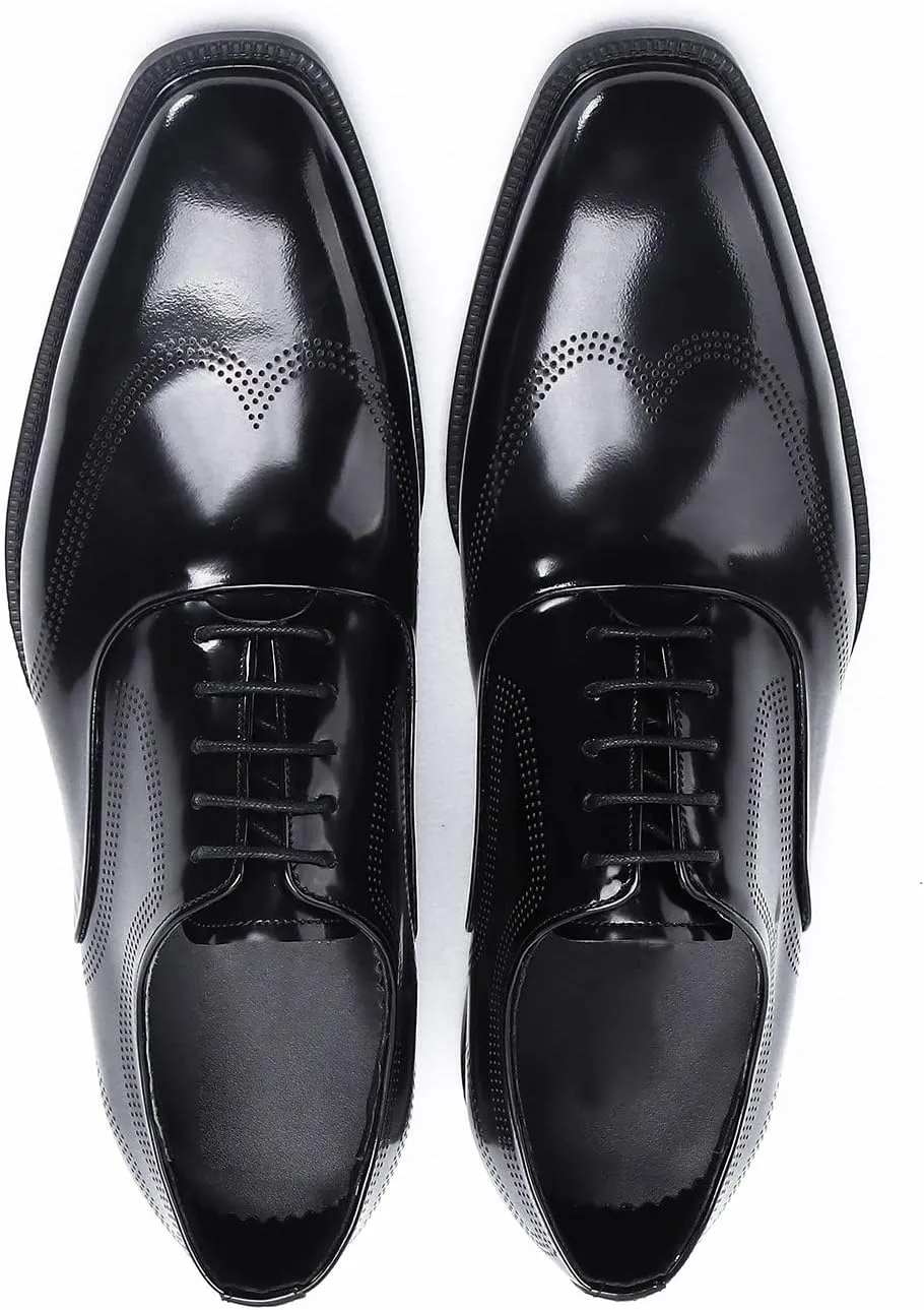 Santimon Men's Oxfords Formal Dress Wingtip Brogue Classic Lace-up Derby Genuine Leather Fashion Suit Shoes Buinsess Casual Prom Wedding Tuxedo Shoes for Men