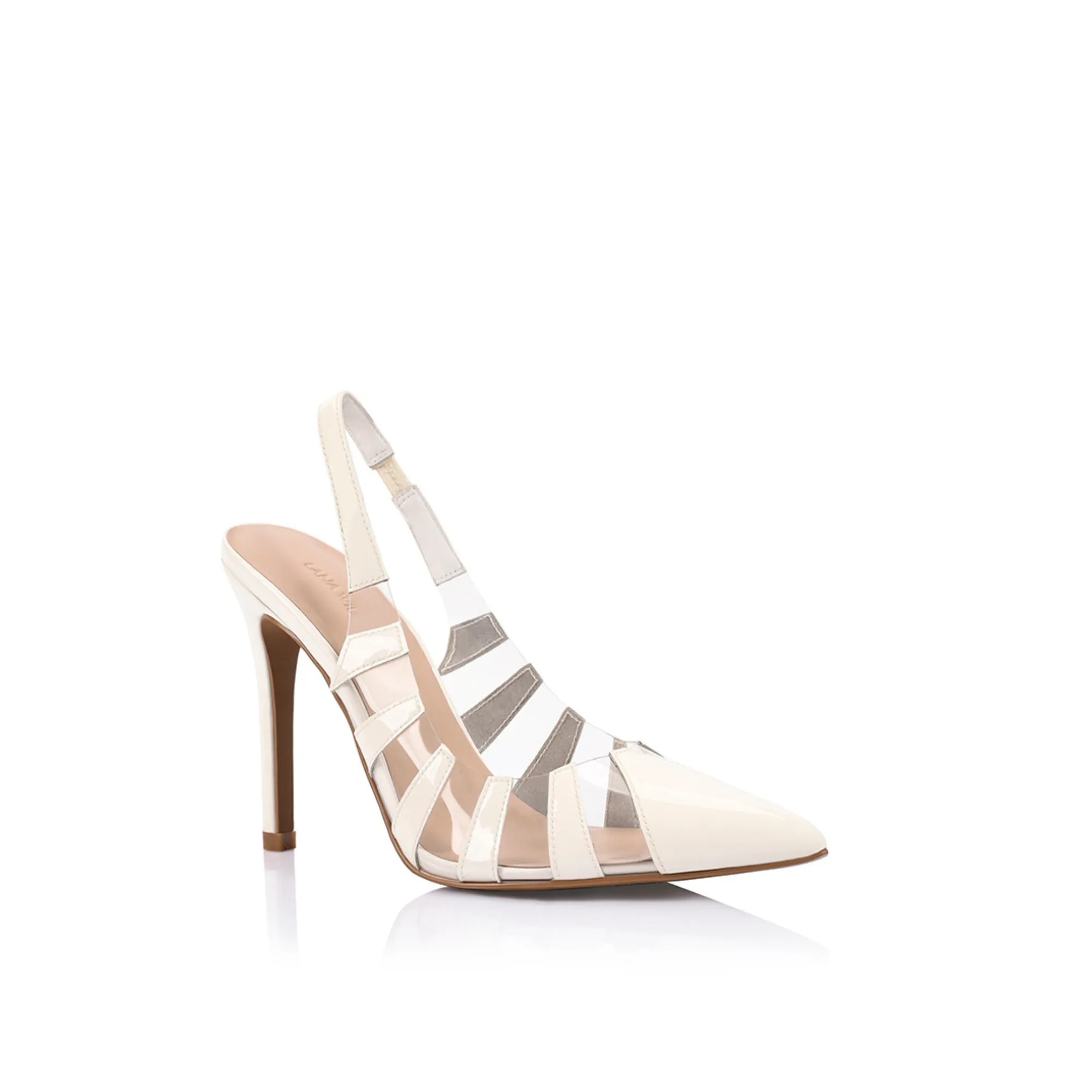Sasha Pump Vinylite & Ivory Patent Leather