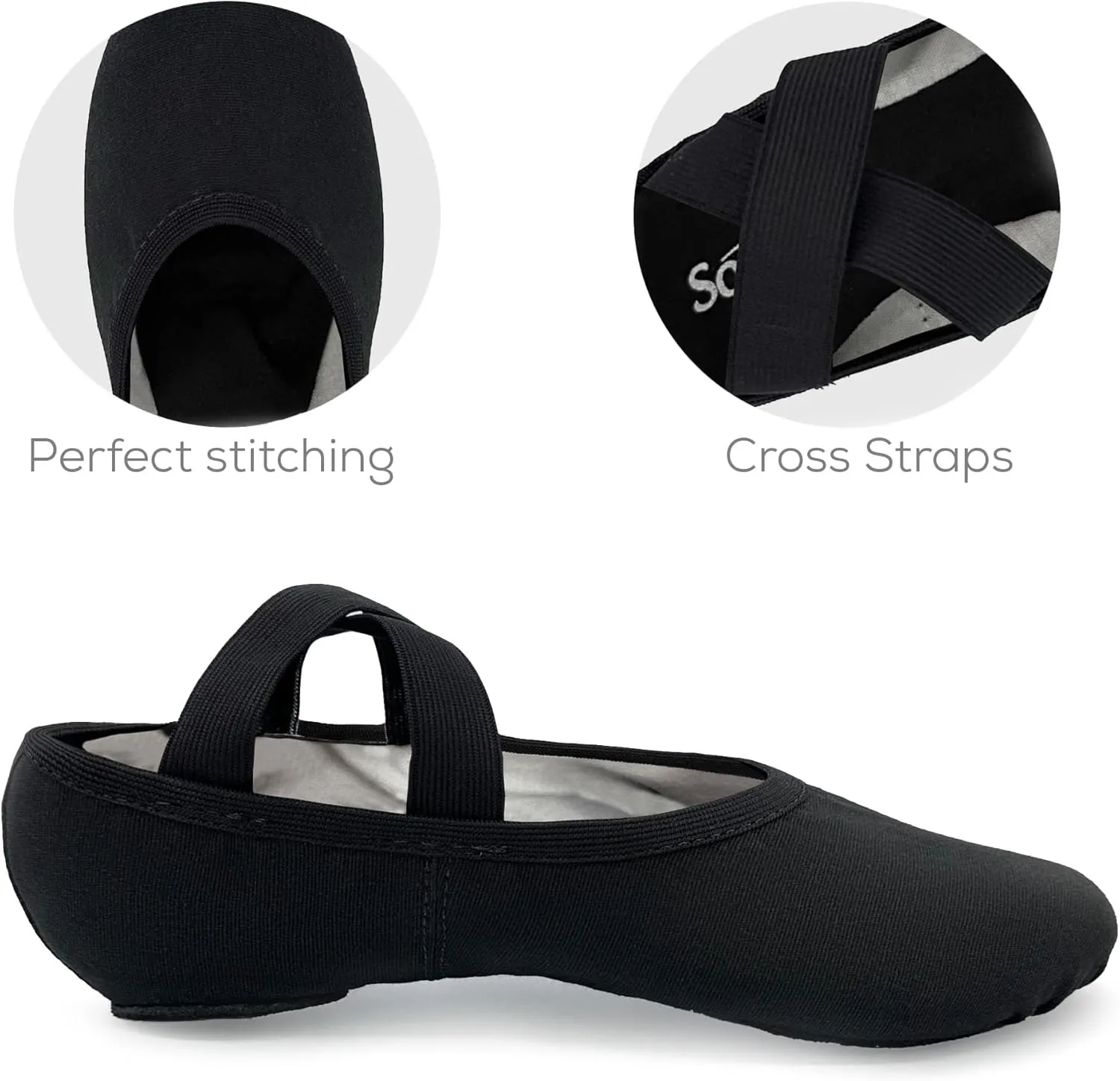 SD16 Bliss, Stretch Canvas Split Sole Ballet Shoes for Adults, Women, High Performance
