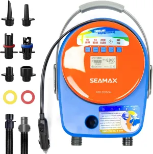 Seamax SUP20Max Double Stage 20PSI Electric Air Pump for Inflatable SUP and Boat, Intelligent Firmware with Built-in Temperature Sensor and Timer