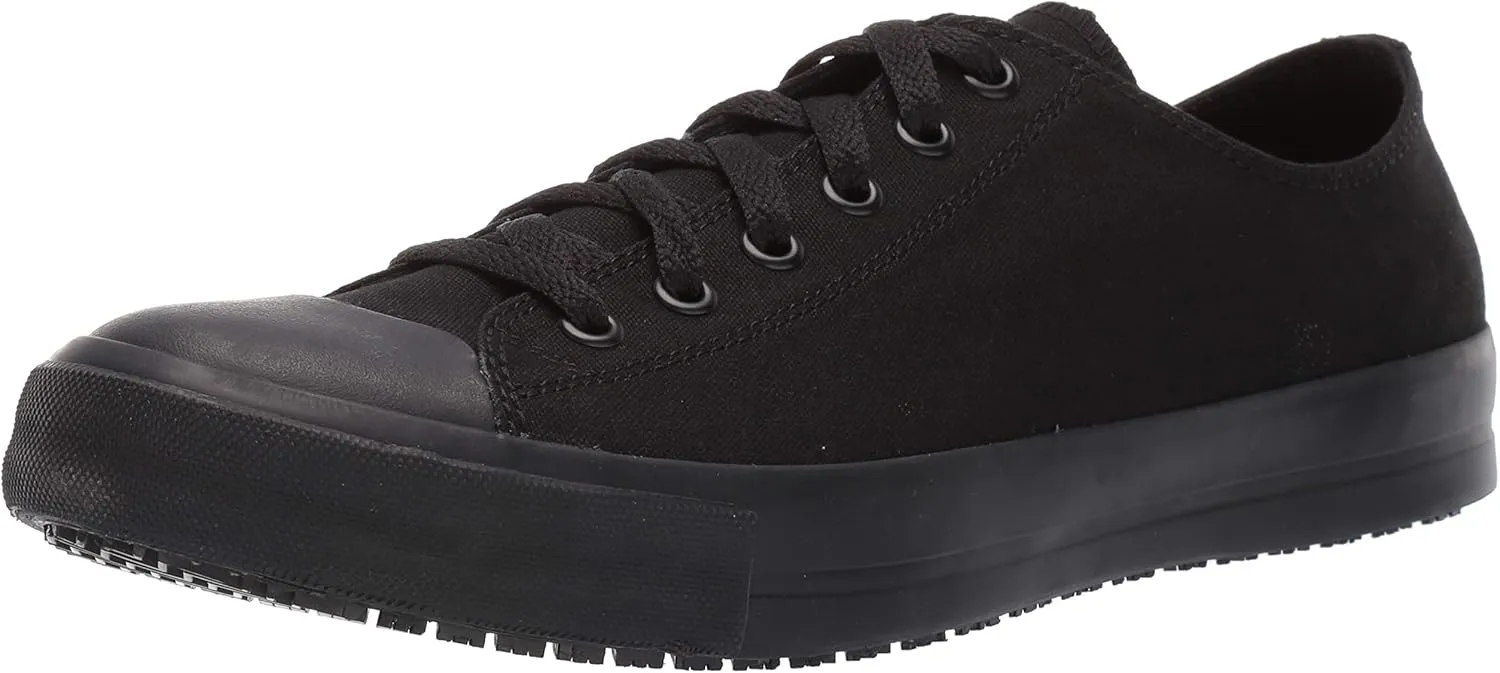 Shoes for Crews Delray, Men's, Women's, Unisex Canvas Work Shoes, Slip Resistant, Water Resistant, Black, Men's 10.5 / Women's 12