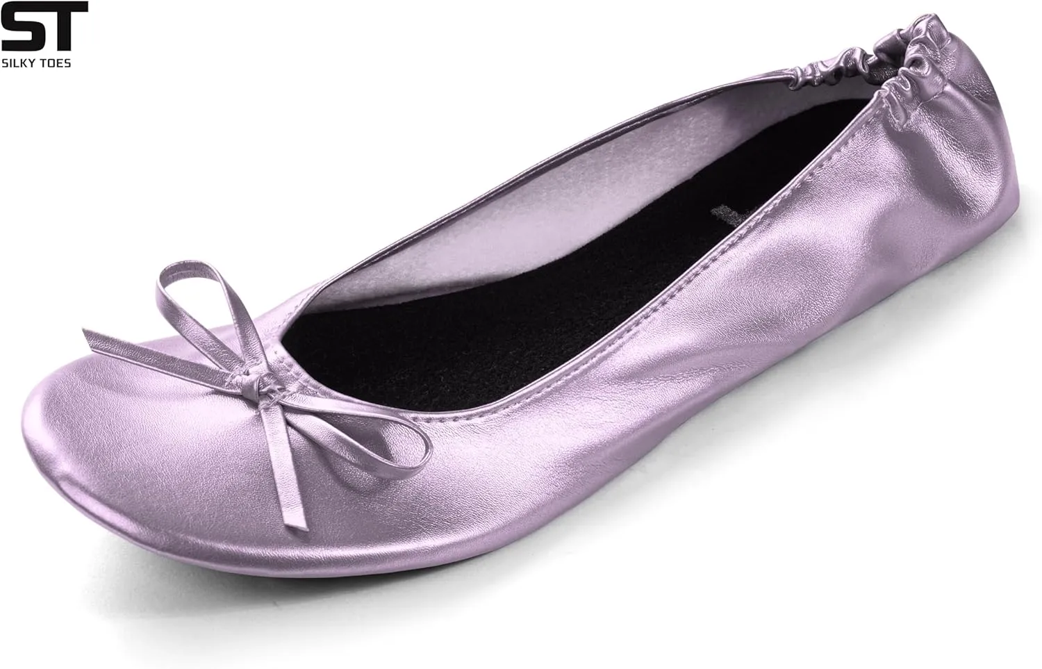 Silky Toes Foldable Flats for Women Purse Ballet Shoes Ballerina Slippers